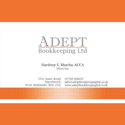Business Card design for bookkeeper, by Jagz Bains, Creative Consultant
