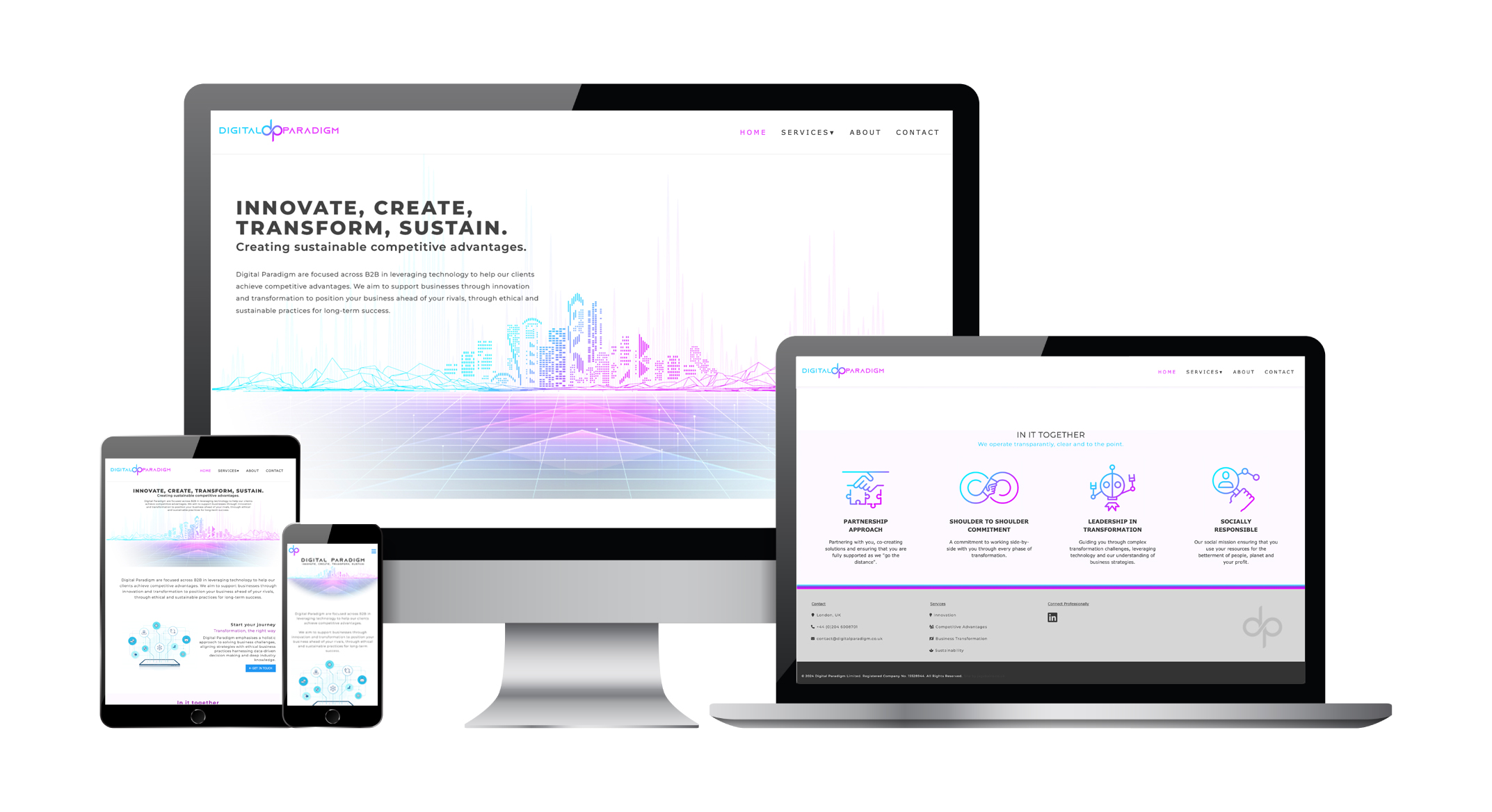 Digital Paradigm responsive web design by Jagz Bains, Web Designer, Web Developer and Creative Consultant in London