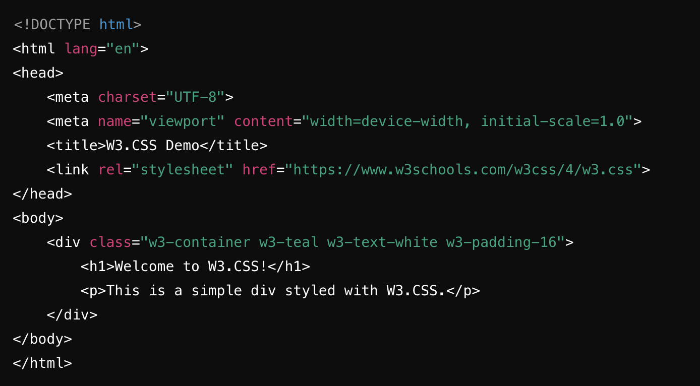 W3.CSS code snippet
